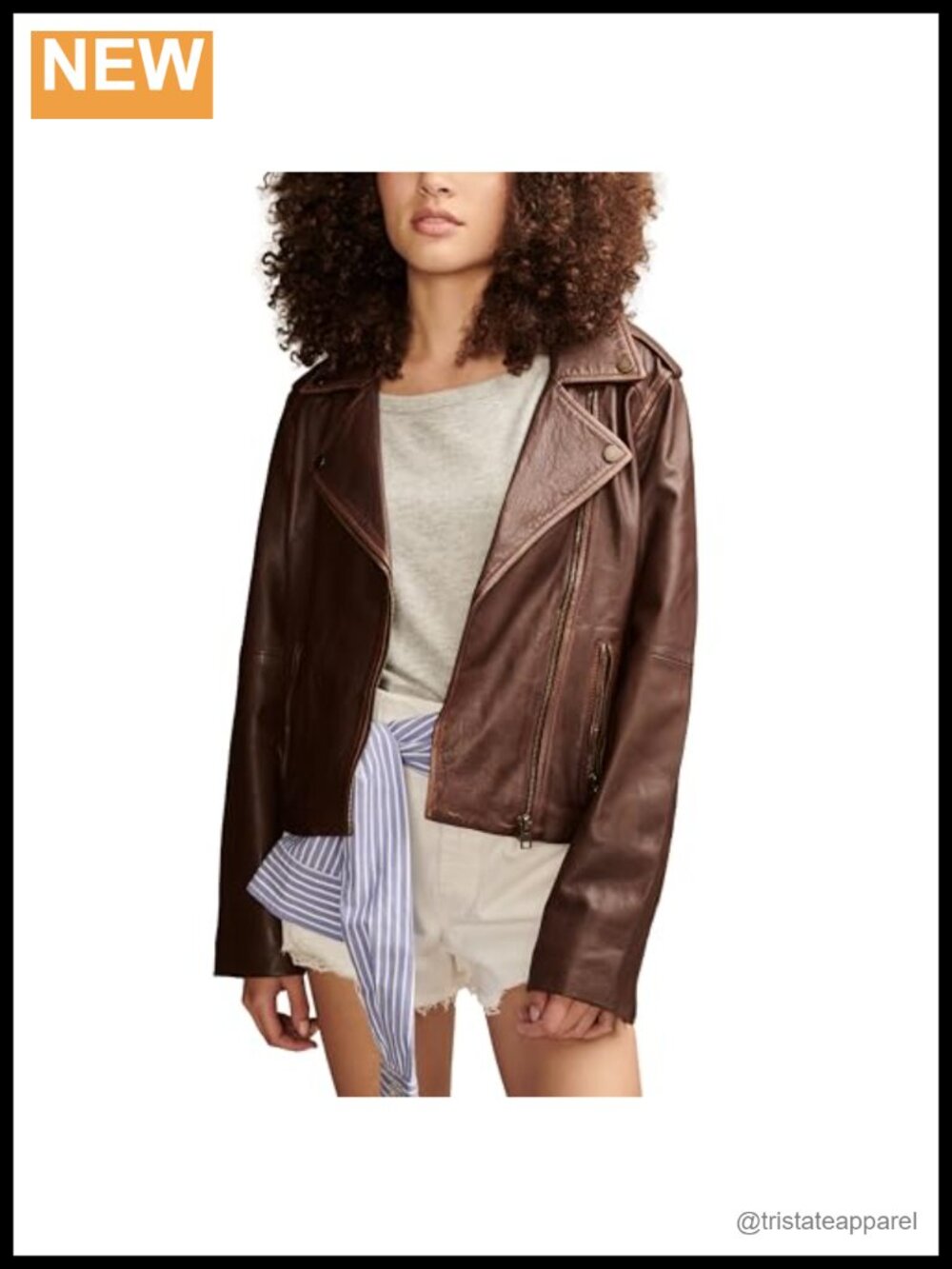 Classic Leather Moto Jacket Asymmetrical Zip Slim Fit Lamb Leather